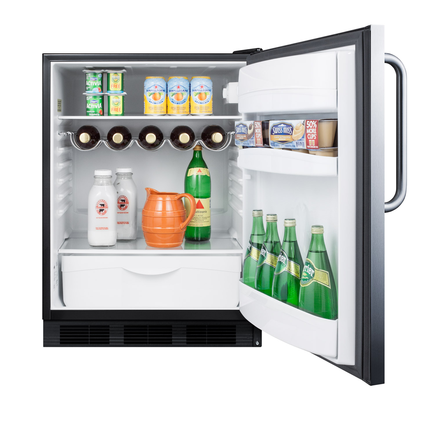 Built-in undercounter all-refrigerator for residential use, auto defrost with complete stainless steel exterior